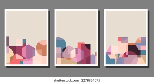 Abstract Bauhaus geometric pattern background vector circle