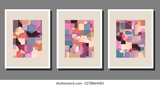 Abstract Bauhaus geometric pattern background vector circle