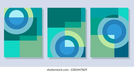 Abstract Bauhaus geometric pattern background vector circle