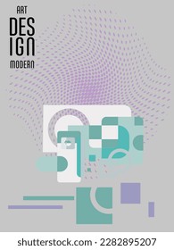 Abstract Bauhaus geometric pattern background, vector circle, triangle and square lines art design. Universal abstract layouts. Applicable for notebooks, planners, brochures, books, catalogs etc.
