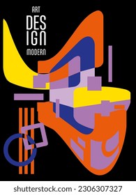 Resumen del fondo de patrón geométrico Bauhaus, círculo vectorial, diseño artístico de triángulo y líneas cuadradas. Diseños abstractos universales. Aplicable a cuadernos, planificadores, folletos, libros, catálogos, etc.