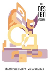 Resumen del fondo de patrón geométrico Bauhaus, círculo vectorial, diseño artístico de triángulo y líneas cuadradas. Diseños abstractos universales. Aplicable a cuadernos, planificadores, folletos, libros, catálogos, etc.