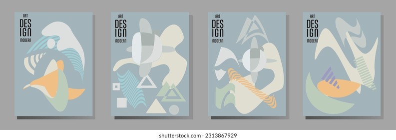 Abstract Bauhaus geometric pattern background, vector circle, triangle and square lines art design. Universal abstract layouts. Applicable for notebooks, planners, brochures, books, catalogs etc.