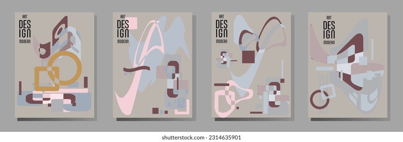 Abstract Bauhaus geometric pattern background, vector circle, triangle and square lines art design. Universal abstract layouts. Applicable for notebooks, planners, brochures, books, catalogs etc.
