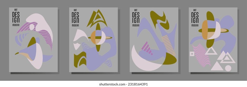 Abstract Bauhaus geometric pattern background, vector circle, triangle and square lines art design. Universal abstract layouts. Applicable for notebooks, planners, brochures, books, catalogs etc.