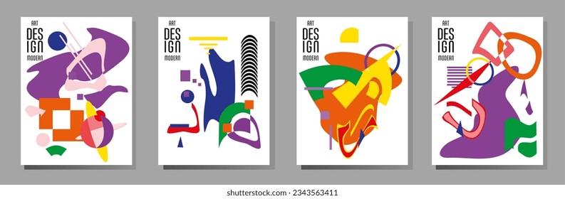 Abstract Bauhaus geometric pattern background, vector circle, triangle and square lines art design. Universal abstract layouts. Applicable for notebooks, planners, brochures, books, catalogs etc.
