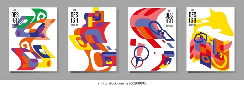 Resumen del fondo de patrón geométrico Bauhaus, círculo vectorial, diseño artístico de triángulo y líneas cuadradas. Diseños abstractos universales. Aplicable a cuadernos, planificadores, folletos, libros, catálogos, etc.

