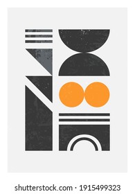 Resumen del fondo del patrón geométrico bauhaus.Diseño geométrico minimalista moderno con formas y elementos sencillos.Ilustración vectorial artística moderna.Decoración de arte mural futurista.
