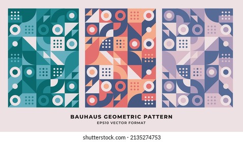 Abstract Bauhaus Geometric Pattern Design. Geometic Background. Abstract Geometric Objects. Modern Vintage  Geometric Pattern.