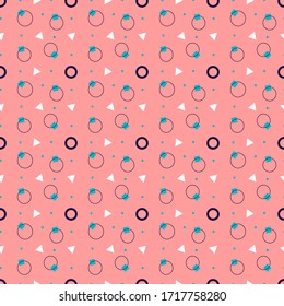 Abstract Bauhaus geometric seamless pattern. Memphis pattern.Seamless geometric vintage background.Vector