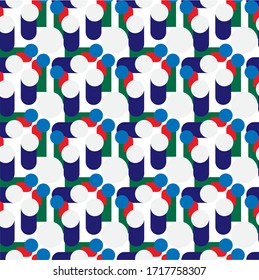 Abstract Bauhaus geometric seamless pattern. Memphis pattern.Seamless geometric vintage background.Vector