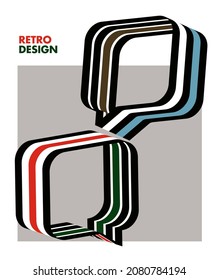 Resumen Forma geométrica Bauhaus, fondo, símbolo vector, diseño de arte retro. Patrón de Bauhaus colorido adecuado para el diseño de web y aplicación, símbolo de chat
