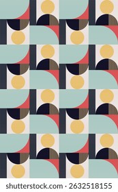 Abstract bauhaus geometric shape wall art. Flat colorful bauhaus design for wall art decoration