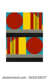 Abstrato bauhaus forma geométrica arte de parede. Projeto bauhaus colorido plano para decoração de arte de parede