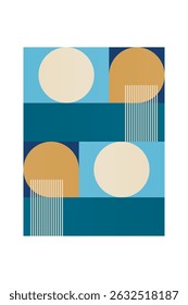Abstractas bauhaus forma geométrica arte de la pared. Diseño colorido plano bauhaus para la decoración de arte de la pared