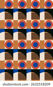 Abstract bauhaus geometric shape wall art. Flat colorful bauhaus design for wall art decoration