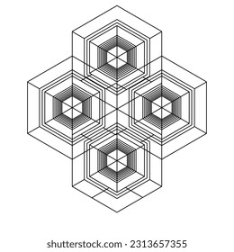 Abstract Bauhaus or Memphis geometric shapes and composition. Retro elements, geometric pattern for banner, poster, leaflet. Design background geometric
