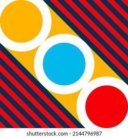 Abstract bauhaus minimal 20s geometric background with geometry figures and shapes circle, triangle. square. Human psychology and mental health concept illustration. Vector 10 eps