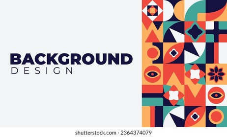 Abstract bauhaus neo geometric pattern background vector illustration.Modern minimalist background. Perfect for banner, background, pattern, etc.