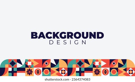 Abstract bauhaus neo geometric pattern background vector illustration.Modern minimalist background. Perfect for banner, background, pattern, etc.