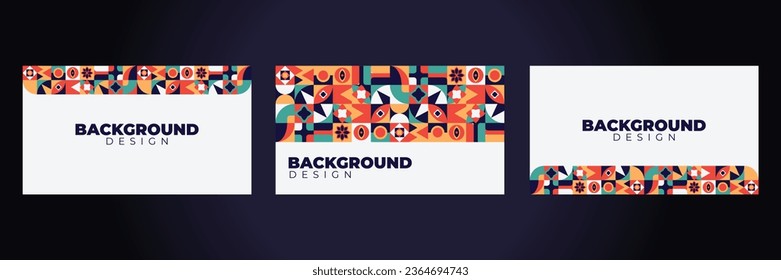 Abstraktes Bauhaus neo geometrisches Muster Hintergrund Set Vektorgrafik.Moderne minimalistische Banner Set-Kollektion. Perfekt für Banner, Hintergrund, Muster usw.