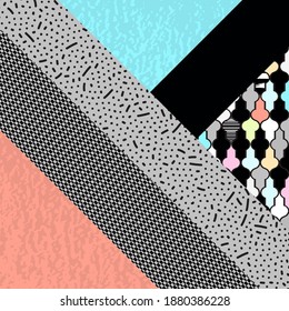 Abstract bauhaus pattern design. Minimal geometric shape. Vector pattern design in oriental style for web banner, business presentation, branding package, fabric print, wallpaper. Eps 10 vector