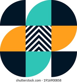 Abstract bauhaus pattern design. Vector pattern design in Scandinavian style for branding package, banner, business presentation, wallpaper, social media post and fabric print. 
