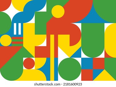 Abstract Bauhaus pattern. Geometric background of the painting. Vector illustration in abstract style. Abstract Vector Pattern Design