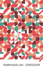 abstraktes Bauhaus Muster. geometrische Formen .Moderne Geometrie Figur, Form. Geometrisches Mosaik. Minimale Wandstruktur. Skandinavische, Retro-Tapete.