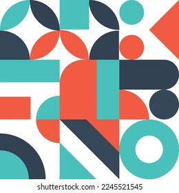 abstract Bauhaus Pattern. geometrical Shapes .Modern geometry figure, shape. Geometric mosaic. Minimal mural texture. Scandinavian, retro wallpaper.