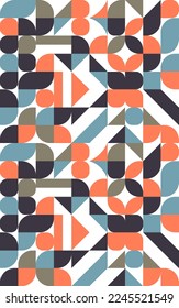 patrón Bauhaus abstracto. formas geométricas .Figura moderna de geometría, forma. Mosaico geométrico. Textura mural mínima. Papel pintado escandinavo, retro.
