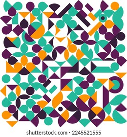 abstract Bauhaus Pattern. geometrical Shapes .Modern geometry figure, shape. Geometric mosaic. Minimal mural texture. Scandinavian, retro wallpaper.