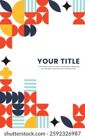 Abstract bauhaus retro color background poster, banner, flyer design