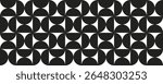 Abstract bauhaus seamless pattern. Half circle shapes background. Monochrome geometric simple art design. Black texture in bauhaus style. Vintage mosaic seamless pattern. Vector illustration.
