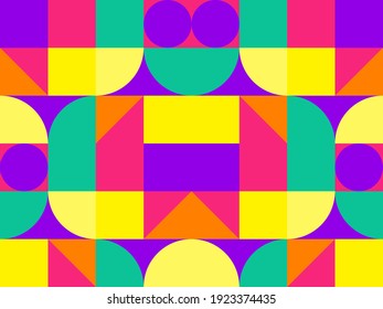 Abstract bauhaus shape. Modern geometric pattern design. Vector pattern design in Scandinavian style for backgrounds, web design, posters, banners, books, branding package, fabric print, wallpaper.