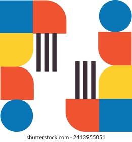Abstract bauhaus shape for template background or decoration