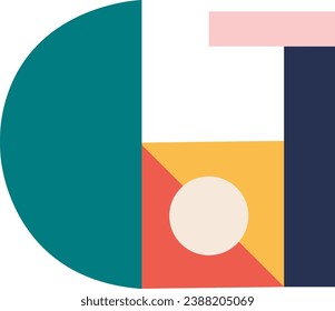 Abstract Bauhaus Shape Vector Illustration