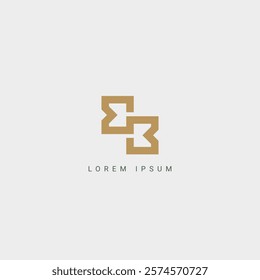 Abstract BB BB or B letter simple style business logo design vector template