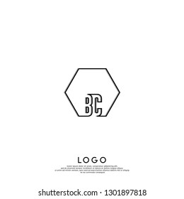 abstract BC logo letters design concept