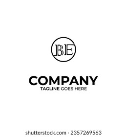 Abstract BE letter simple style logo design vector template