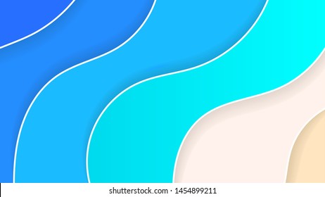 Abstract Beach Background Paper Style Summer Holiday Vector Illustration
