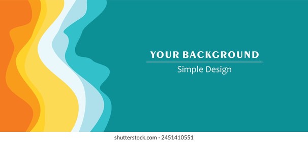Abstract beach background, simple and natural design, golden sand and sea blue, for presentation needs.