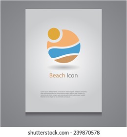 Abstract beach icon design Flyer, eps10 Vector. 