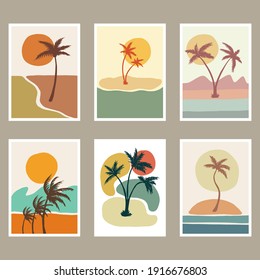 Abstract beach landscape cover illustration for your company or brand