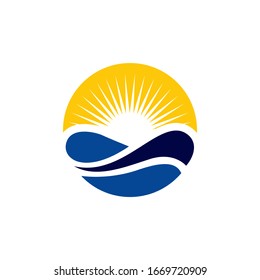 Logotipo de playa abstracta
diseño simple y limpio