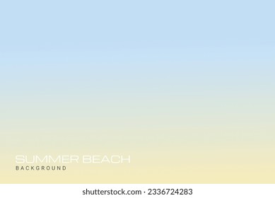 Abstract beach with the ocean water background. soft blue and yellow background with light. gradient banner with copy space for your design.