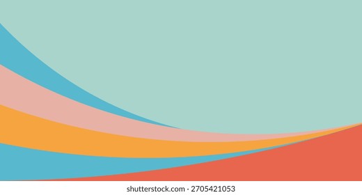 Escena de playa Abstractas con olas en capas, puesta de sol y texto de saludo de verano. Perfecto para cabeceras de verano, fondos de Anuncio, promociones de temporada o diseños modernos con temática de playa.