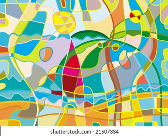 Abstract beach. (This EPS-file has a JPEG-copy in my portfolio).