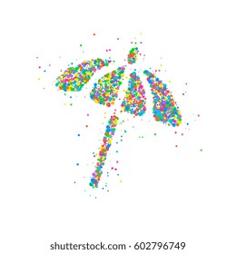 Abstract beach umbrella splash multicolored circles. Vector illustration.