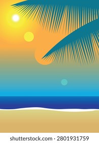 abstract beach view sunset sea sky sun